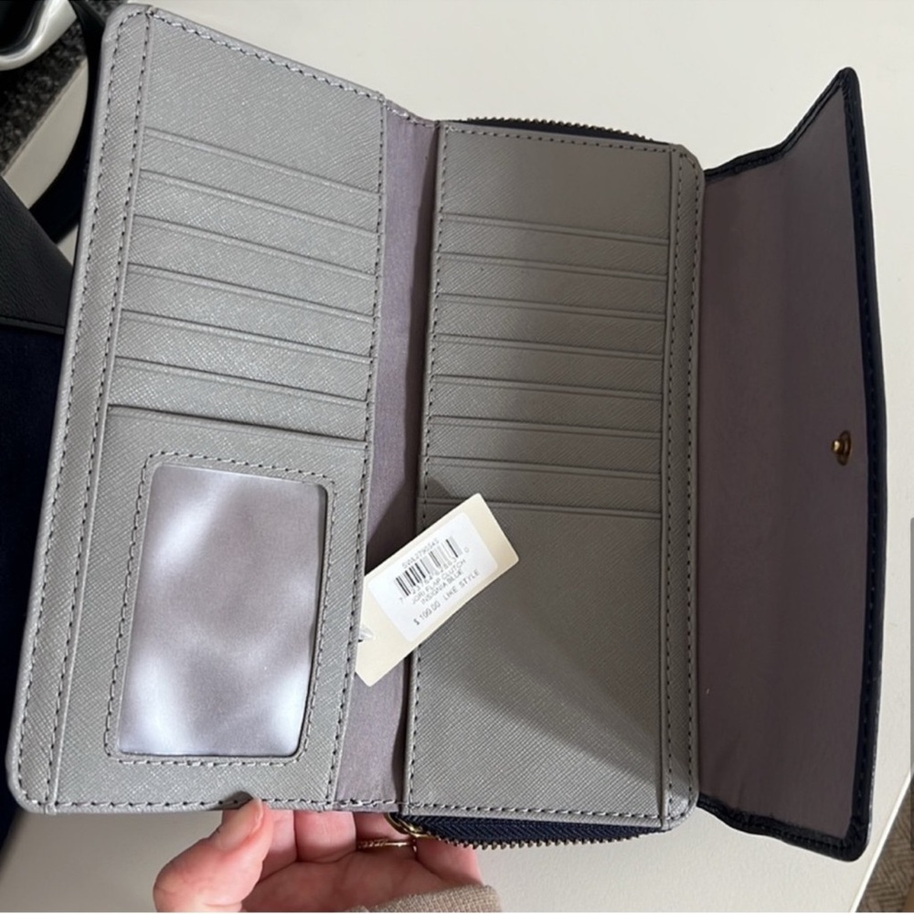 NWT Fossil Dark Blue Crossbody Bag and Wallet Set - Picture 6 of 8